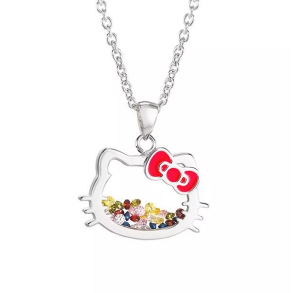 Hello Kitty ! Silver Plated Shaker Pendant Necklace, 18' New - Picture 1 of 6